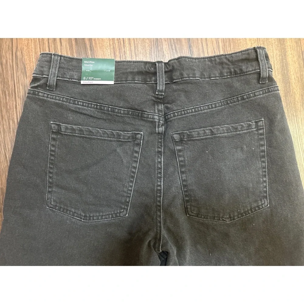 Wild Fable Womens Mid Rise EasyRigid Denim Shorts Black Wash Raw Hem Size‎ 8 NWT